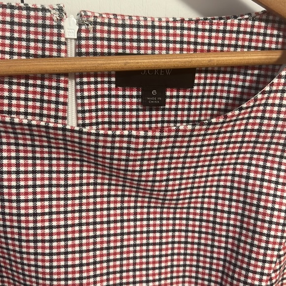 Jcrew red white and blue check cotton sheath dress like new barely worn - Picture 2 of 3